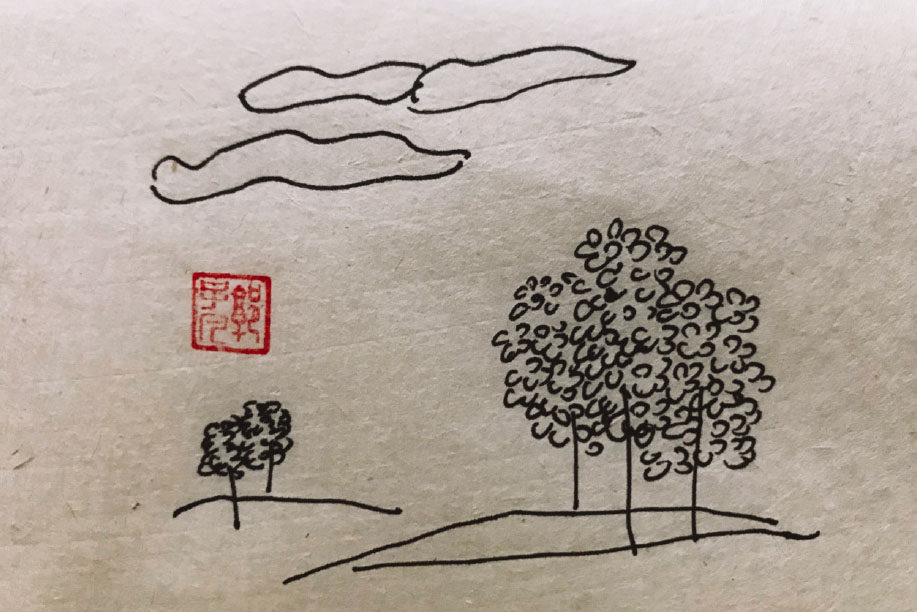 春天大树风景简笔画图片