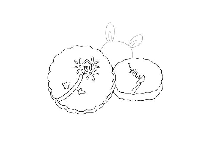 中秋月饼简笔画画法步骤