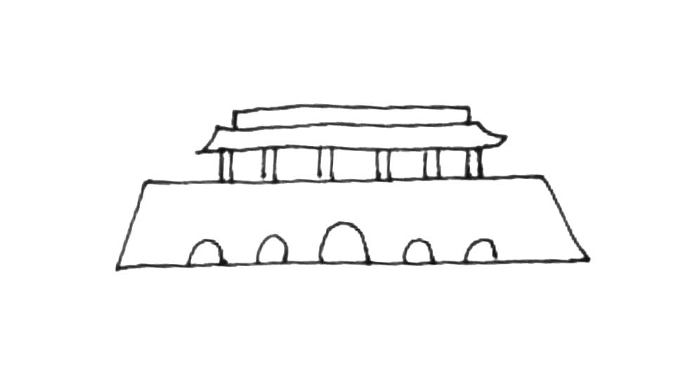 天安门简笔画画法教程