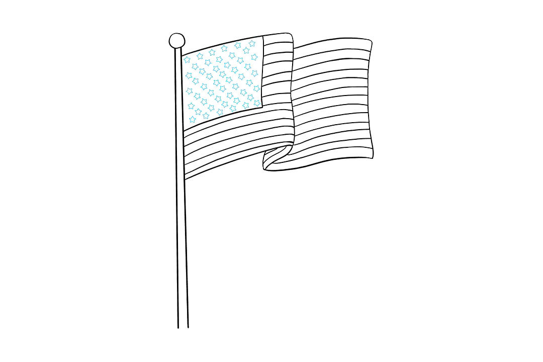 美国国旗怎么画