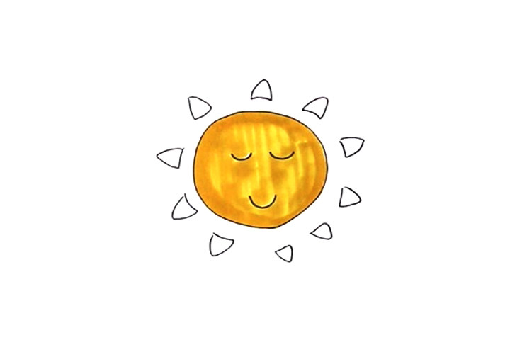 可爱太阳怎么画