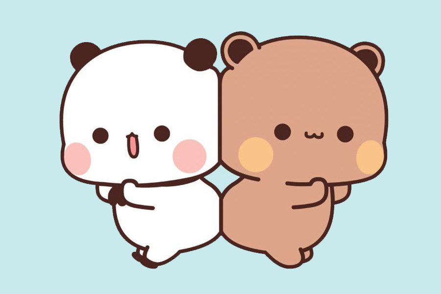 背靠背可爱小熊简笔画画法步骤