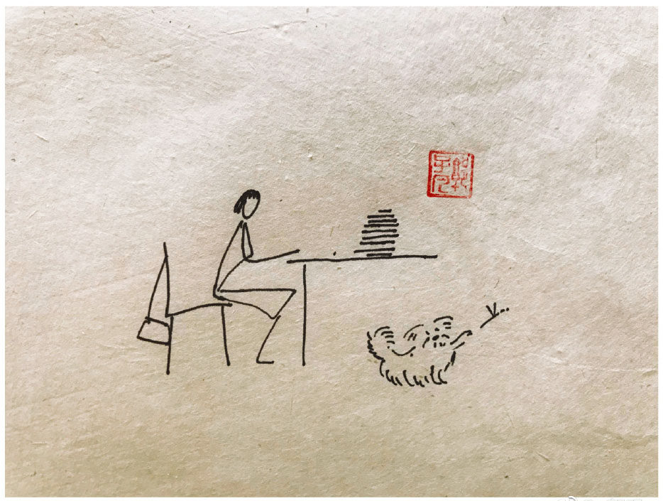 乡村生活风景简笔画图片