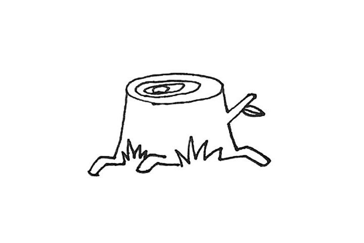 树桩简笔画画法步骤
