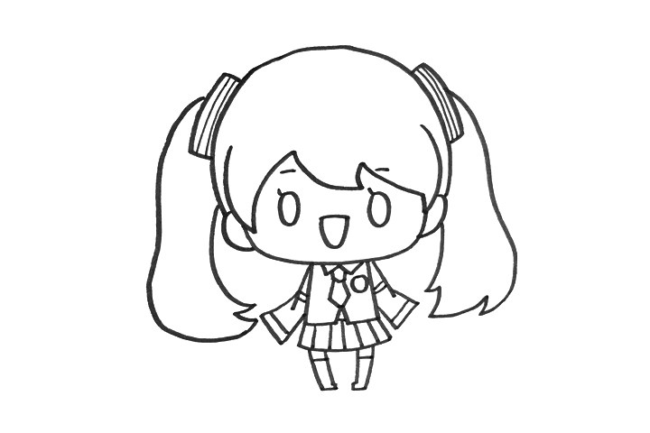 可爱的初音未来怎么画