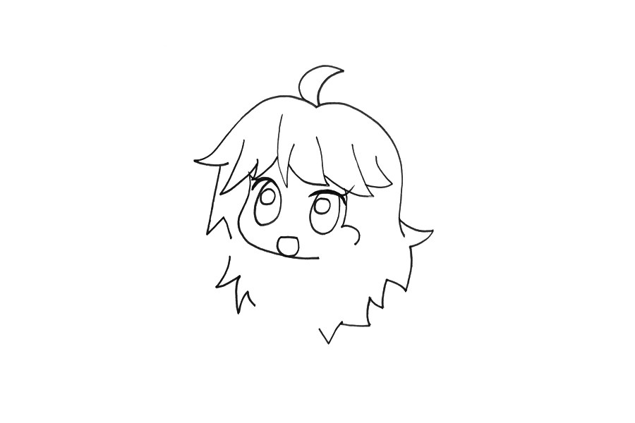 超萌漫画小女孩简笔画画法