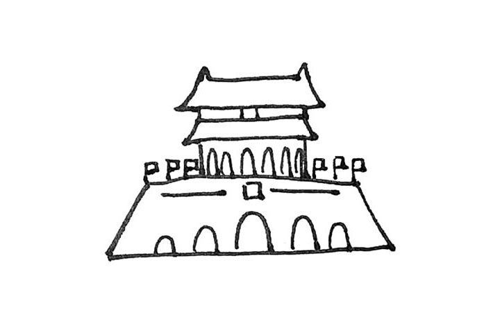 天安门简笔画教程