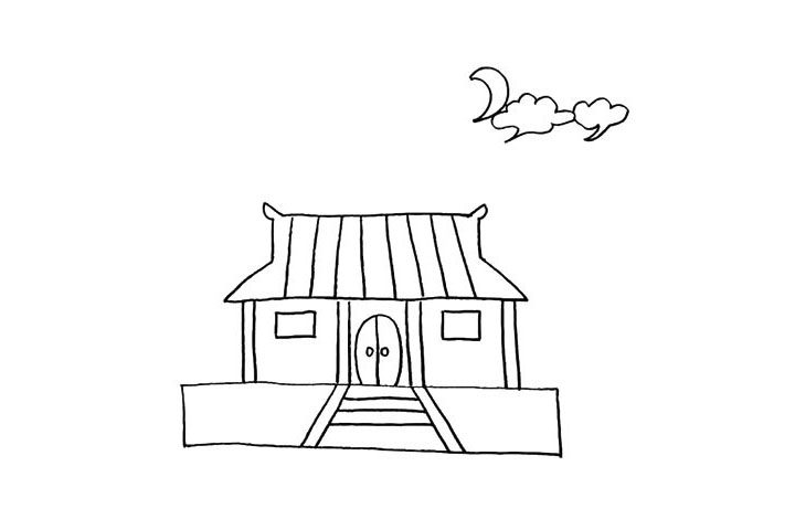 寺庙简笔画画法步骤