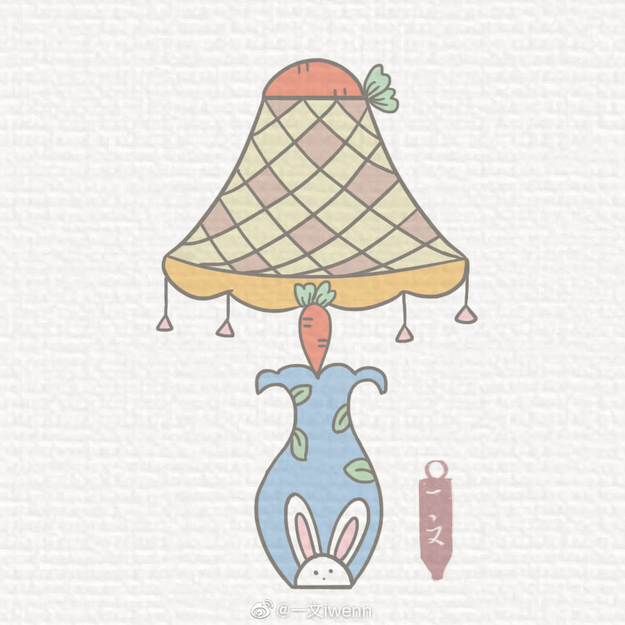 一组漂亮的床头灯简笔画图片