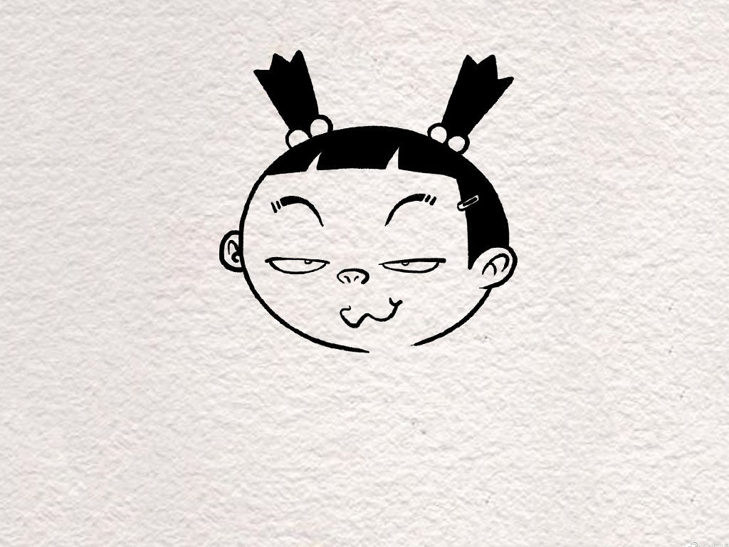 阿衰漫画之大脸妹简笔画画法步骤