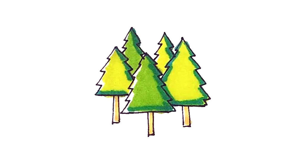 小树林简笔画画法