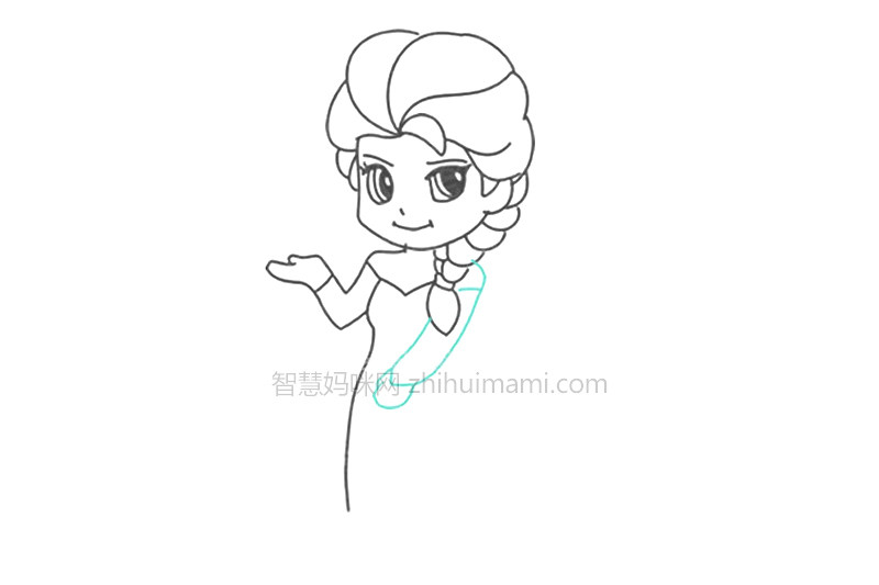 冰雪奇缘 艾莎公主简笔画教程