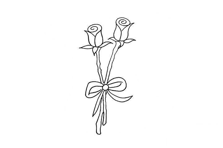 玫瑰花简笔画画法详解