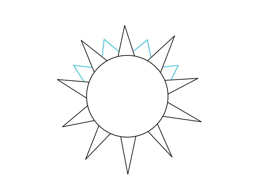 卡通太阳简笔画画法步骤