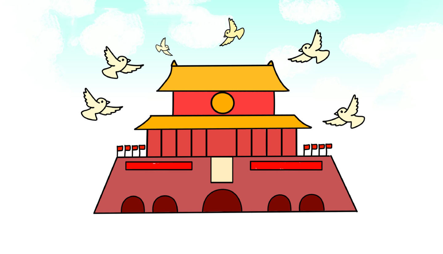 超简单的天安门简笔画教程