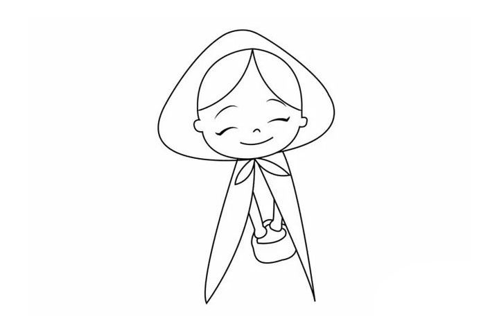 小红帽简笔画画法教程