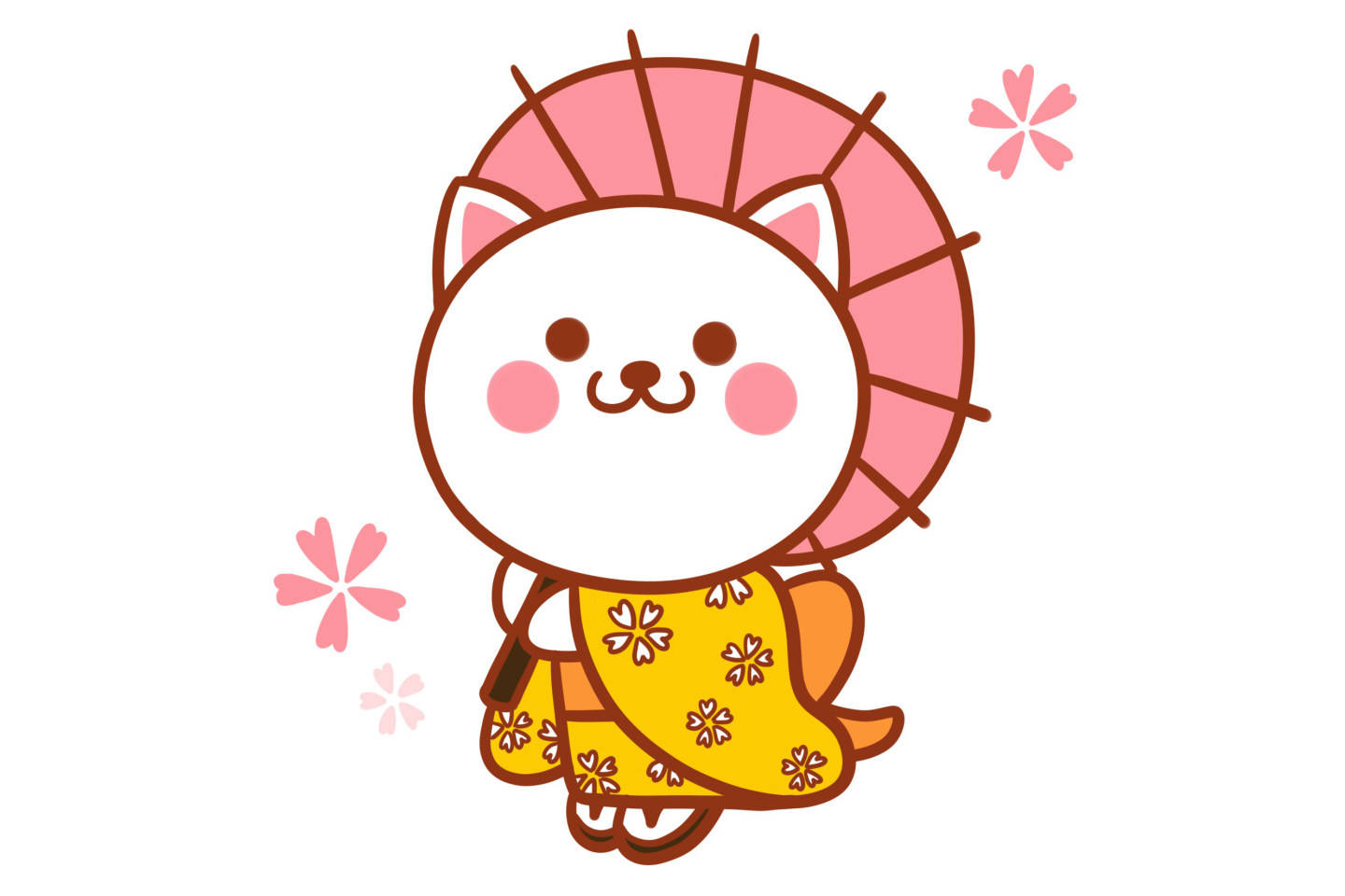 可爱的和服小猫简笔画画法
