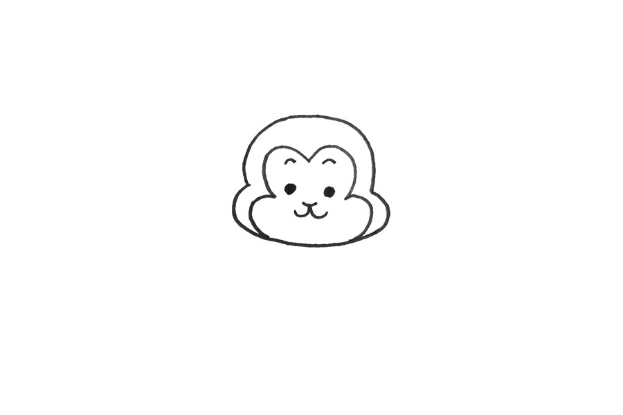 简单可爱的小猴子简笔画步骤