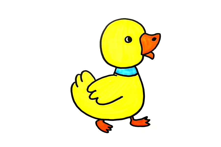 简单可爱的小黄鸭子简笔画步骤