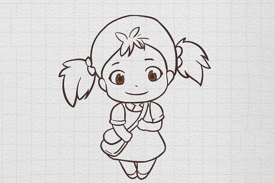 可爱小女孩简笔画画法步骤