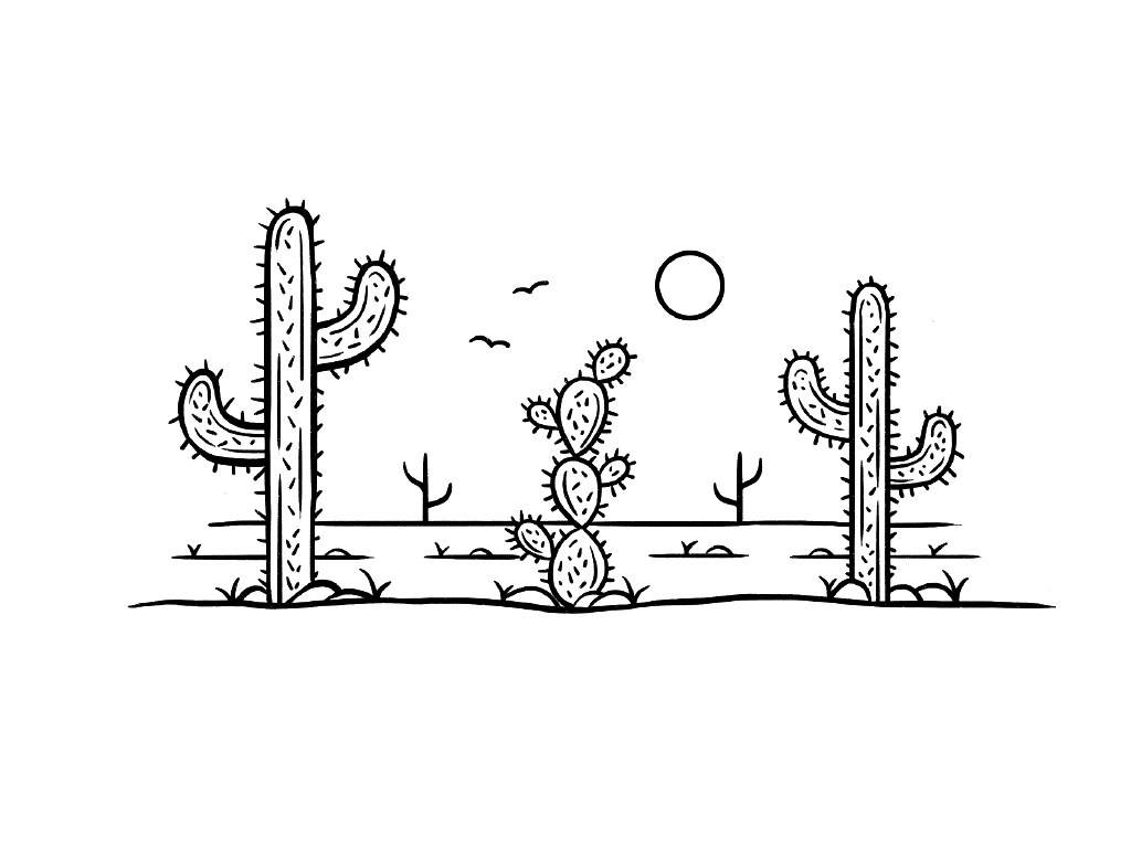 沙漠风景简笔画