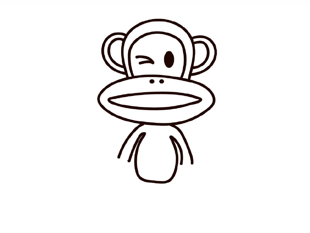 简单的大嘴猴简笔画画法