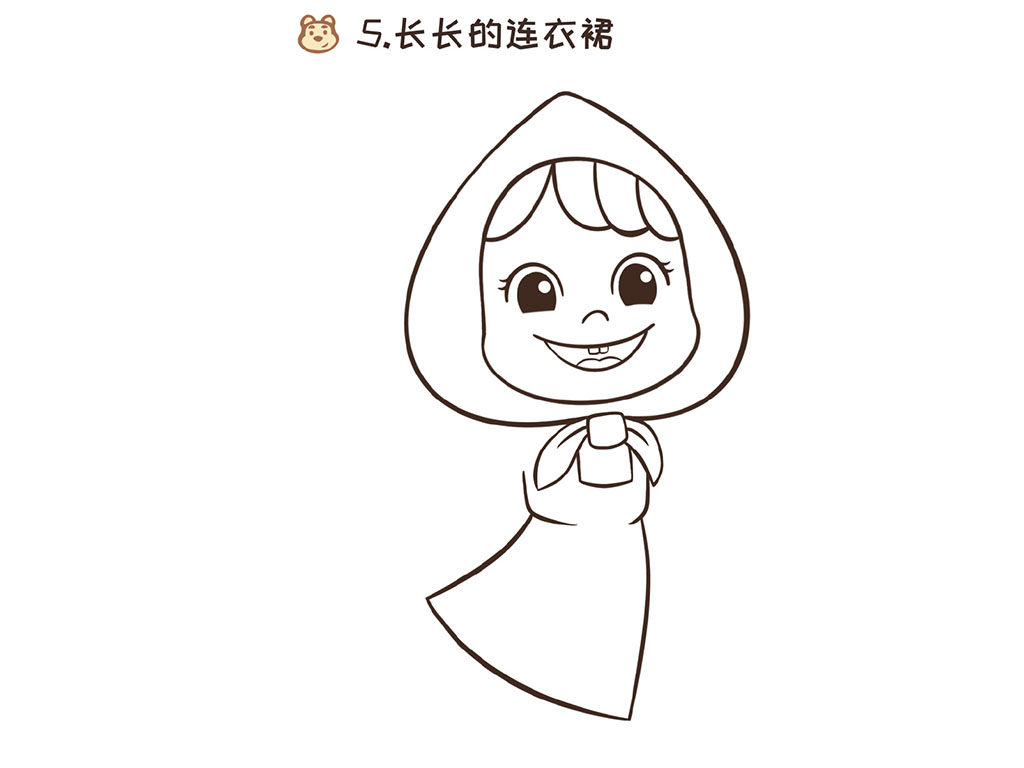 教大家画《玛莎和熊》中超可爱的小女孩玛莎
