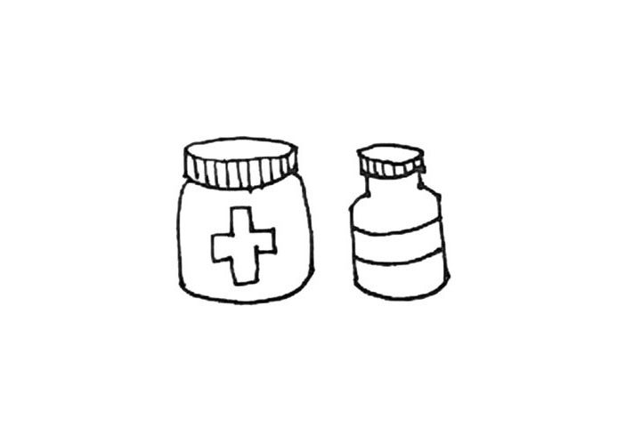 药瓶简笔画画法步骤