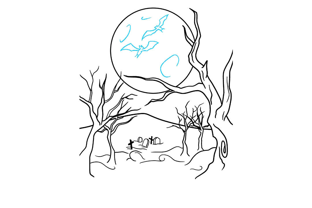 圣诞节幽灵森林简笔画步骤
