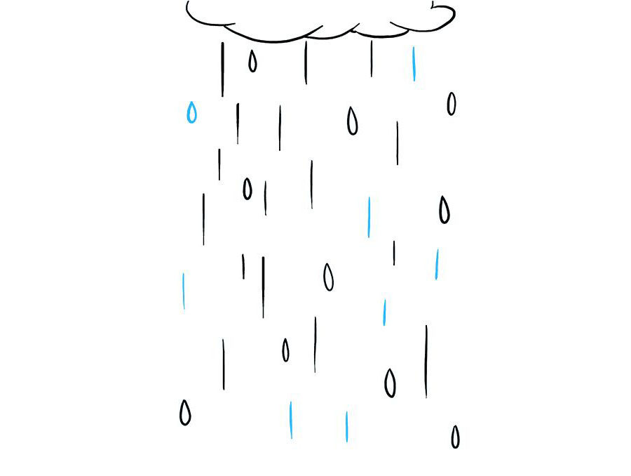 怎么画下雨天