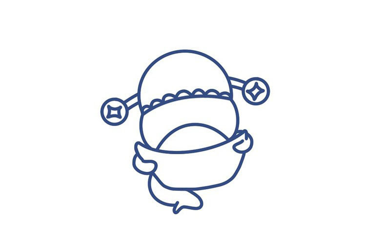 可爱的财神简笔画画法步骤