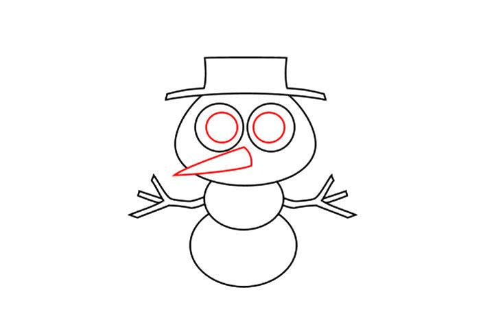 可爱雪人简笔画画法步骤