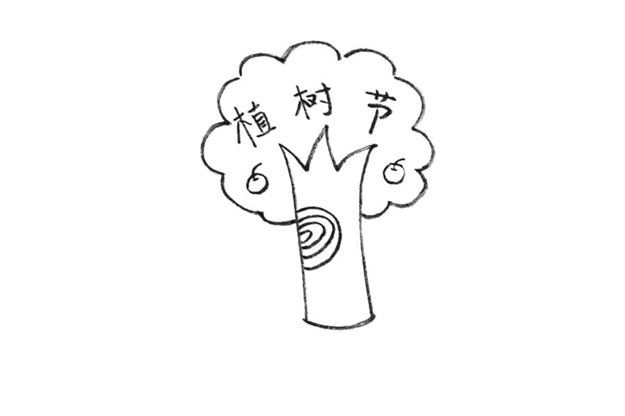 卡通版植树节简笔画 简单易画