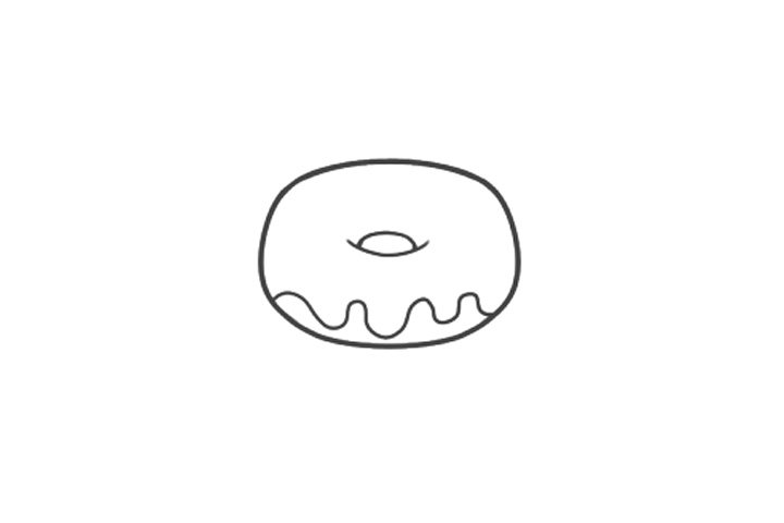 甜甜圈简笔画画法图解