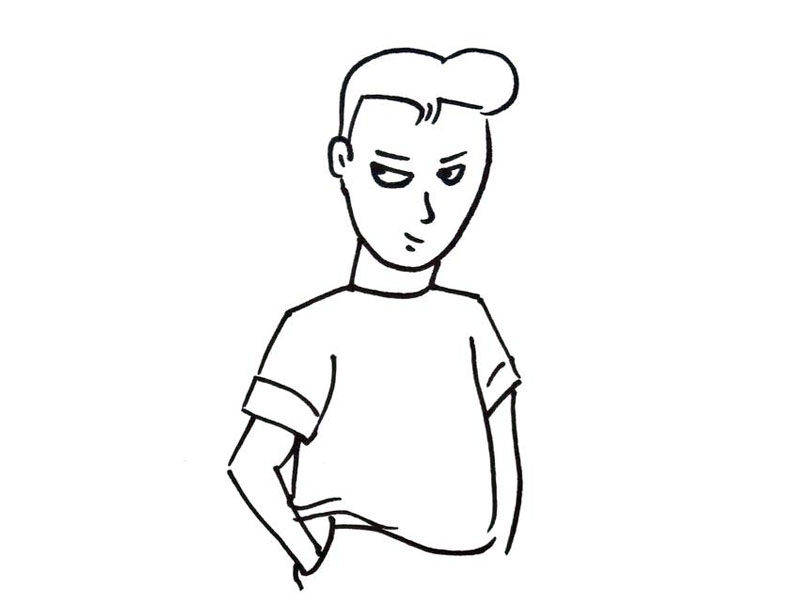 帅气的小男生简笔画