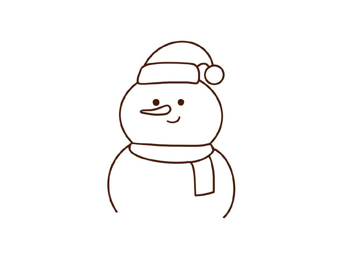 圣诞小雪人简笔画画法步骤