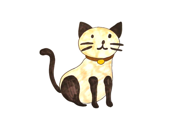 怎么画简单的小猫简笔画步骤