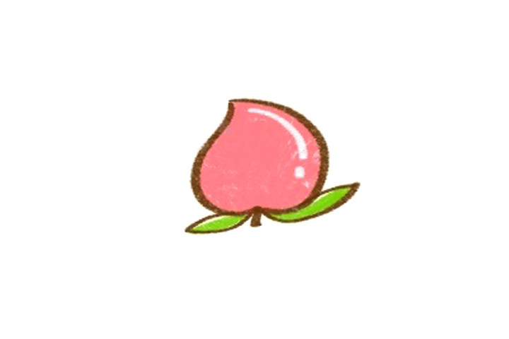 简单水果简笔画 桃子