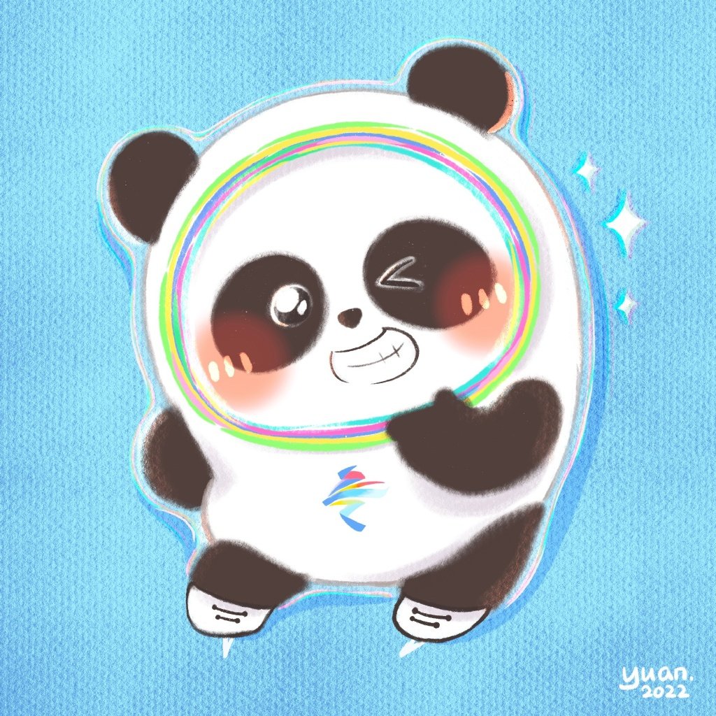 可爱冰墩墩头像简笔画