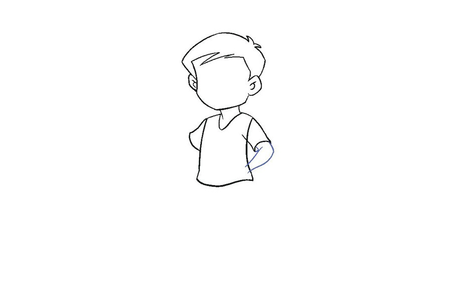 阳光小男孩卡通简笔画