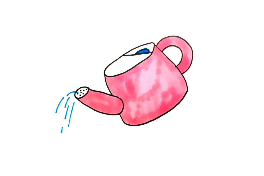 浇水壶怎么画