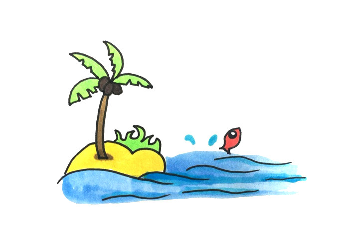 漂亮的大海风景怎么画
