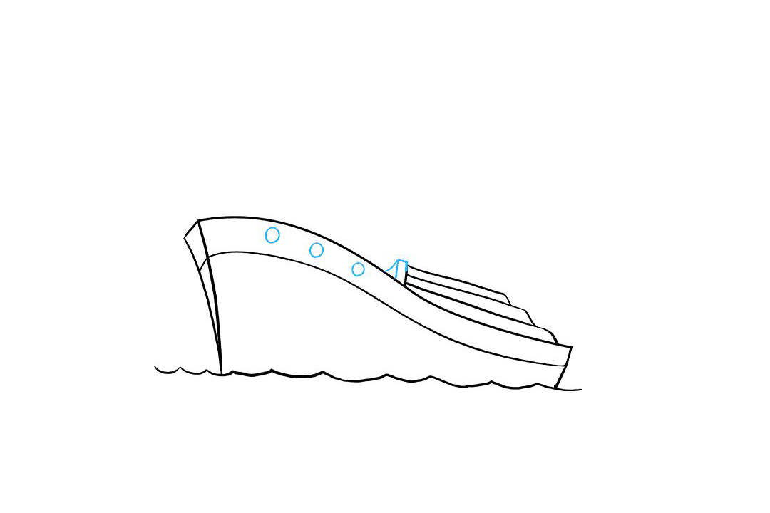 海上的轮船怎么画