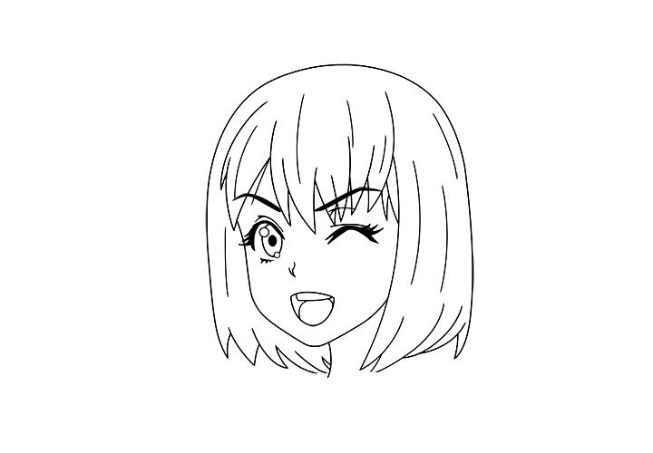 如何画漫画女孩眨眼
