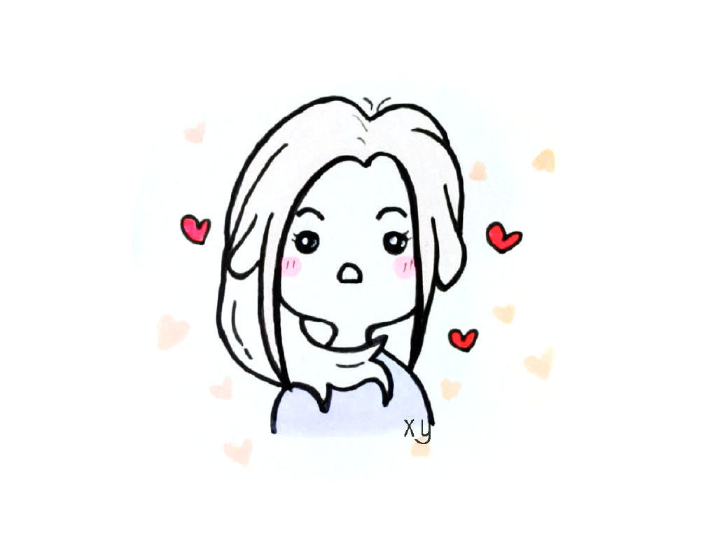 一组美女小头像简笔画图片