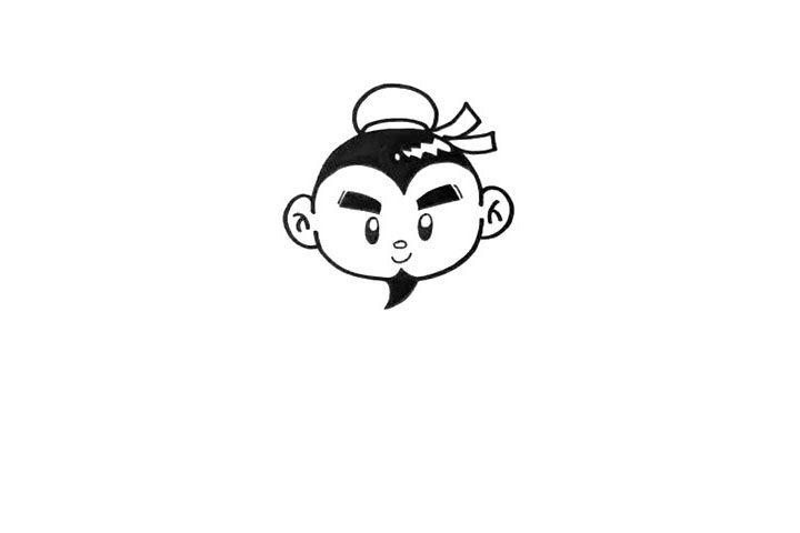 Q版三国人物刘备简笔画画法步骤