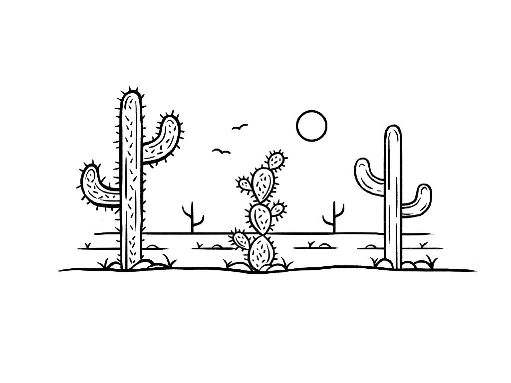 沙漠风景简笔画