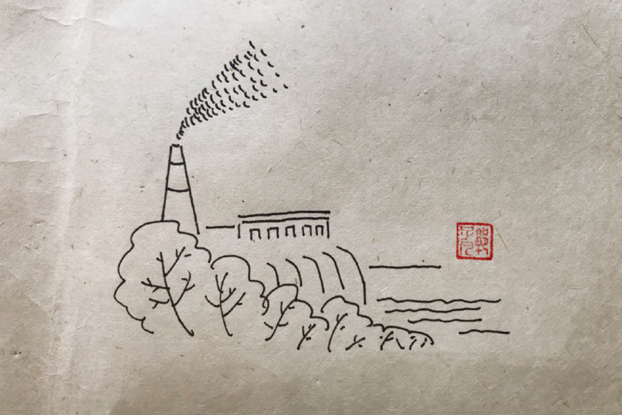 城市各角落美丽风景简笔画图片