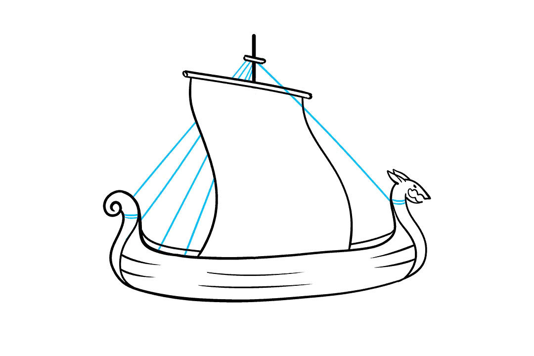 如何画海盗船简笔画