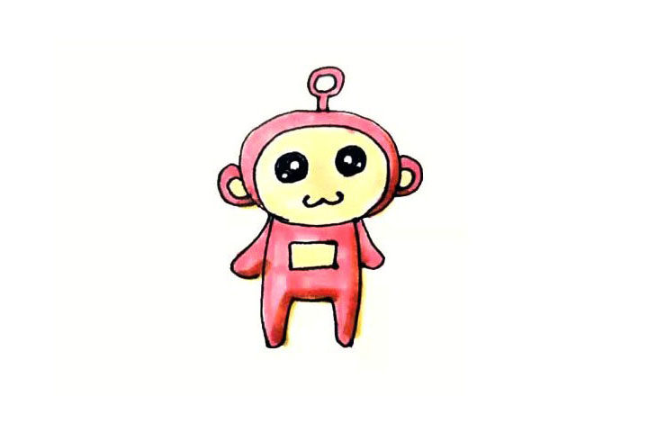 天线宝宝小波简笔画画法